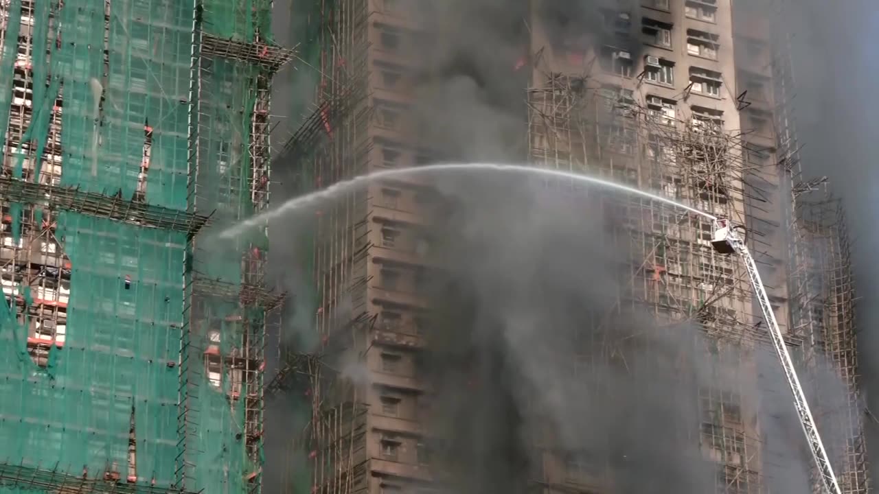 Several dead as fire engulfs residential high-rises in Hong Kong