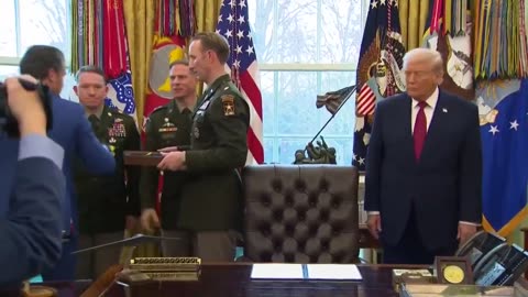 Something Abnormal in the Oval Office, Trump walks around the room as if he wasn't from a meeting