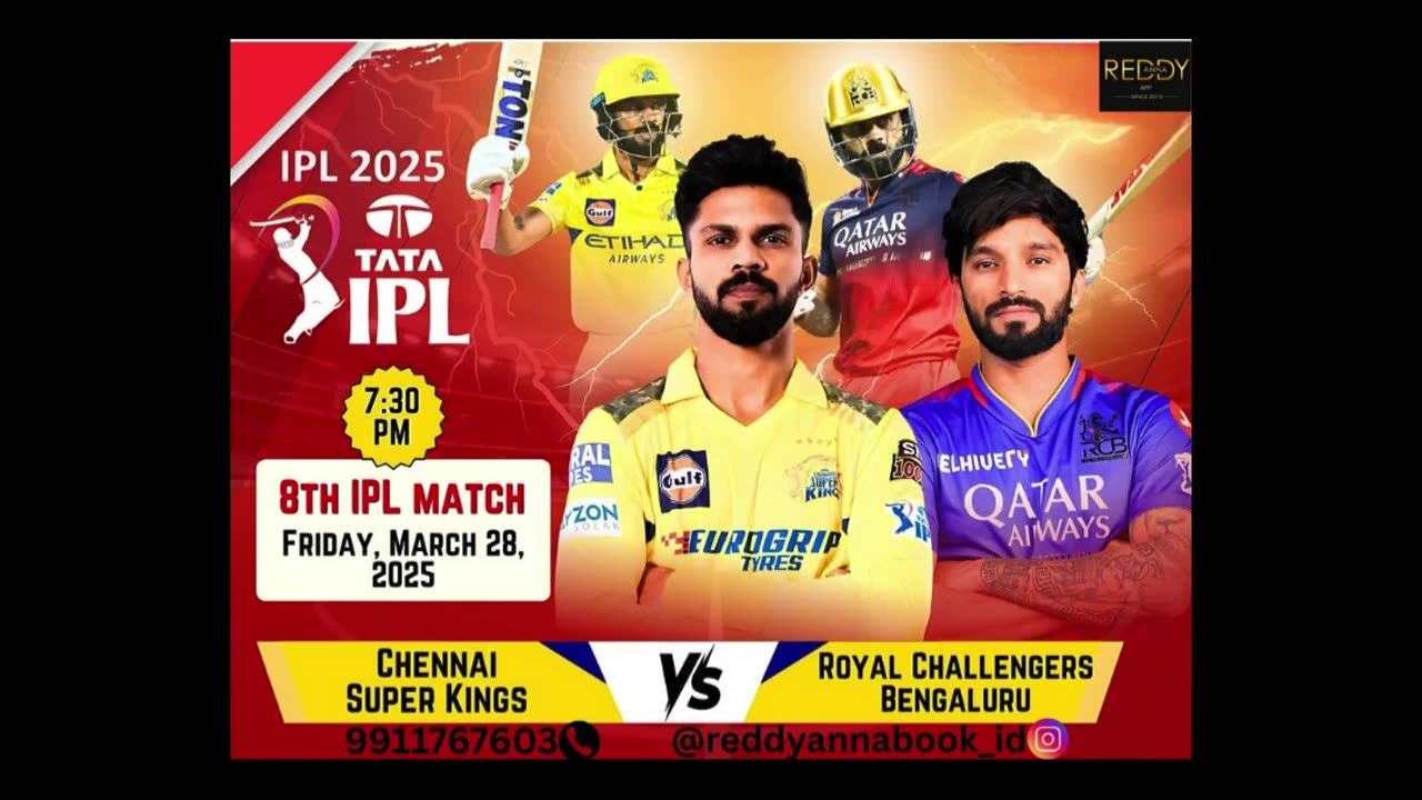 Reddy Anna Login for the Big Match Chennai Super Kings vs Royal Challengers Bengaluru on March 28
