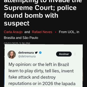 The @detremura communist asked the @STF_oficial to start making false attacks to incriminate the right, the STF followed their advice...