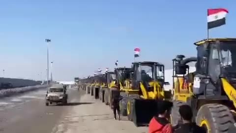 Dozens of bulldozers from Egypt are getting ready to enter Gaza