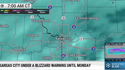 'Thunder Snow' reported in Kansas City, Missouri as the city is hit with a blizzard.