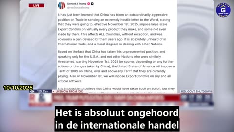 【NL】Trump legt 100% extra tarieven en software exportcontrole op aan China