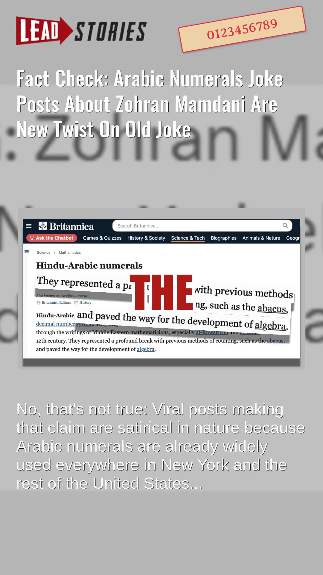 Fact Check: Arabic Numerals Joke Posts About Zohran Mamdani Are New Twist On Old Joke