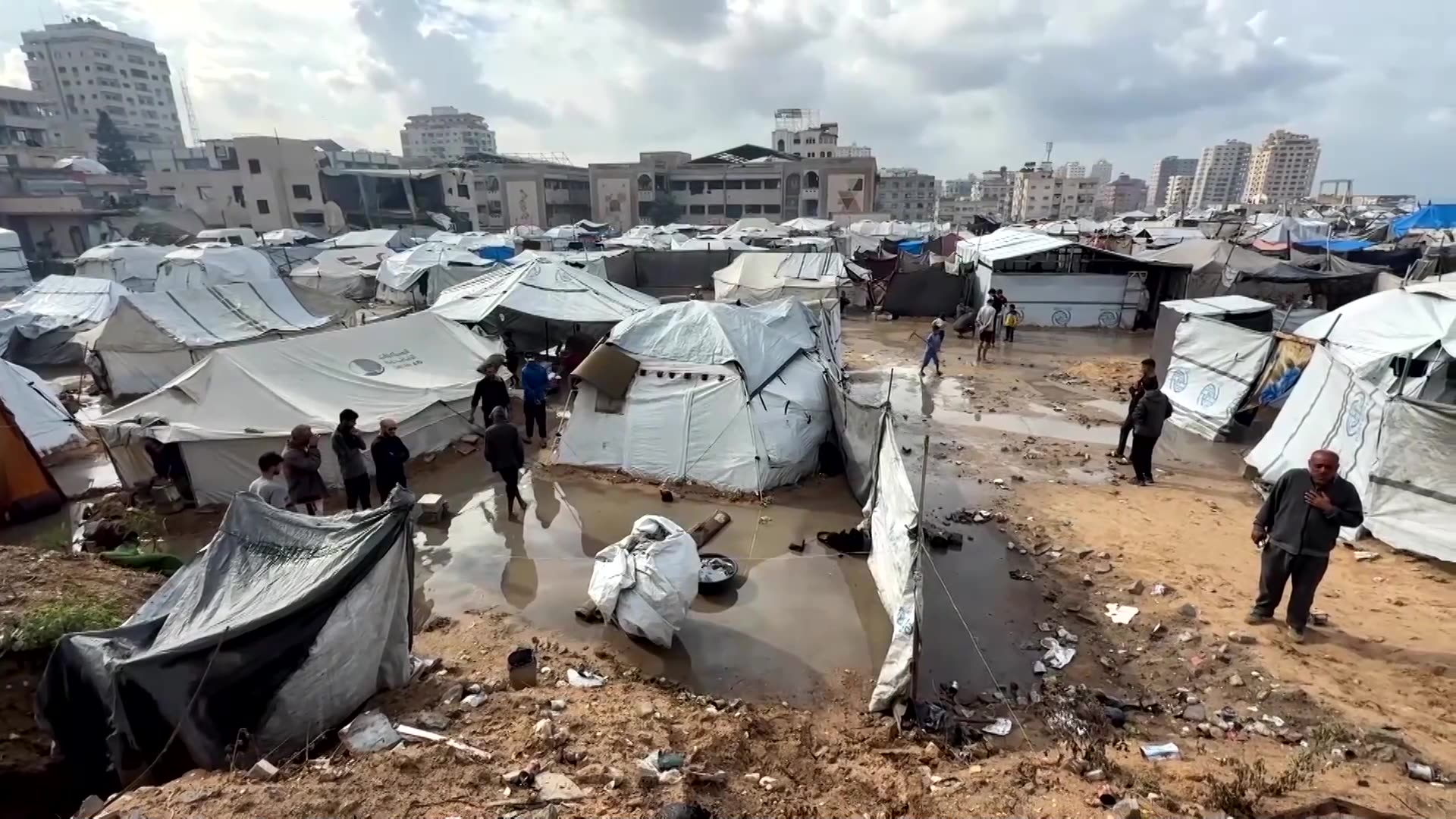 Rain leaves Gazas displaced living in flooded camps