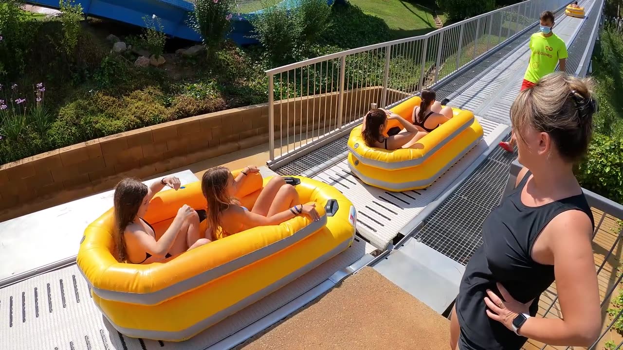Water Slides at Water World Parc in Lloret de Mar, Girona, Spain