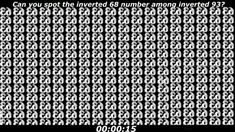 Inverted 68 number puzzle: Can you spot the inverted 68 number among inverted 93?