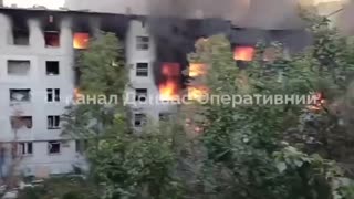 Horrifying footage: Russia shelled a high-rise building in Kostyantynivka