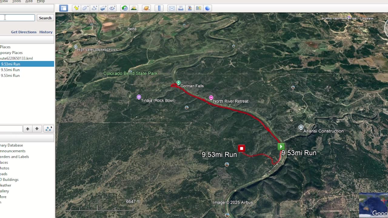 Colorado Bend State Park kmz data