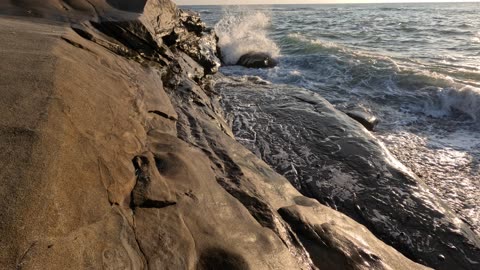 WAVES CRASHING - Windansea La Jolla Sandstone Bluff #zen #chill #ocean San Diego California