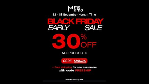MEAMO Early Black Friday Sale 30% off Code MANDA