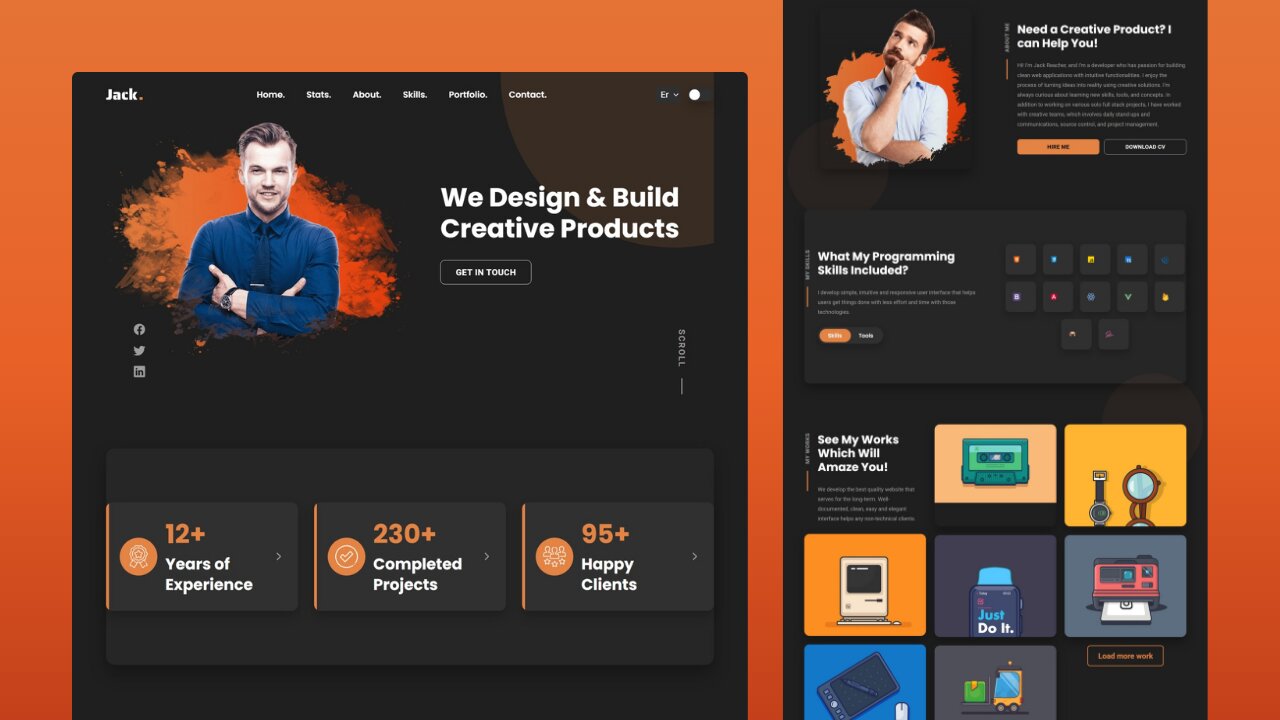 Portfolio Website Design using HTML,CSS & Java Script