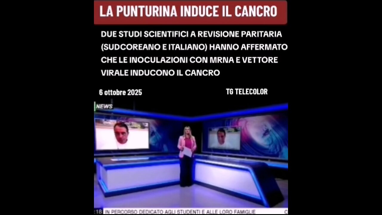 PUNTURINA ASSASSINA: "DUE STUDI SCIENTIFICI A REVISIONE PARITARIA (SUDCOREANO E ITALIANO) HANNO AFFERMATO CHE LE INOCULAZIONI CON MRNA E VETTORE VIRALE INDUCONO IL CANCRO" 6/10/2025