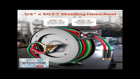 Retractable Welding Hose Reel 1/4 in x 50FT Oxygen Acetylene Rubber Hose Review