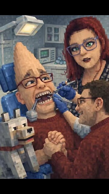 Me and Mormon at the dentist office in Minecraft