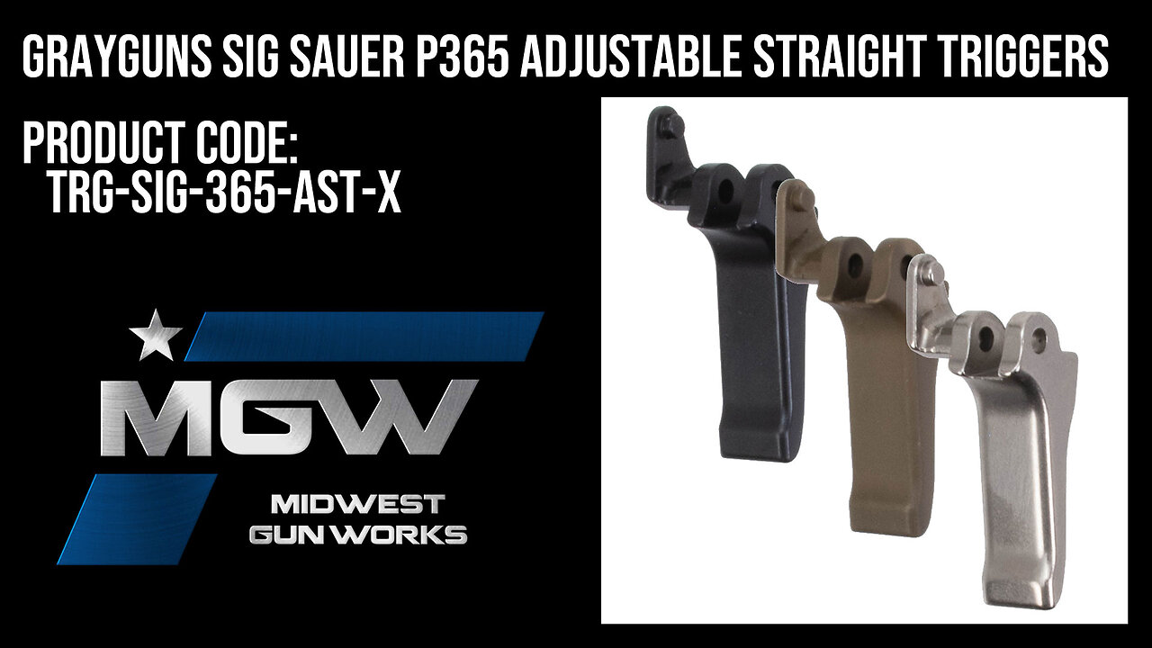 Grayguns Sig Sauer P365 Adjustable Straight Triggers - TRG-SIG-365-AST-X