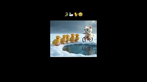 Cat saves duck