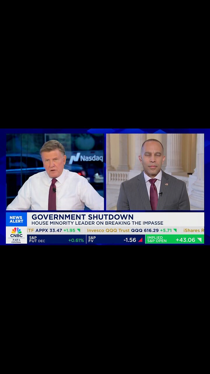 Hakeem Jeffries PRESSED On Govt Shutdown