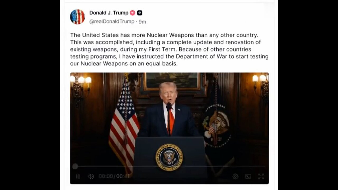 🚨💥 Trump orders IMMEDIATE nuclear weapons testing