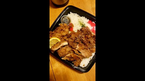 trying discounted fried chicken and rice dish from Tokyo central