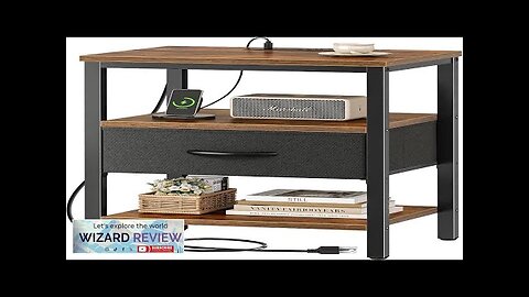 SUPERJARE Nightstand with Charging Station Bed Side Table with Adjustable Fabric Drawer Review