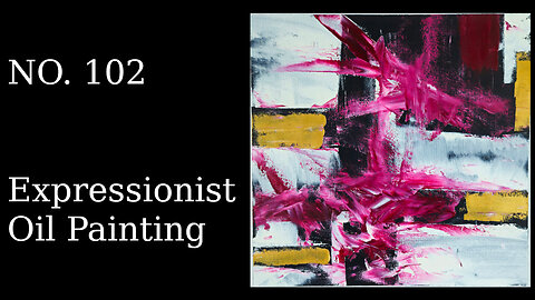 Slow Abstract Painting Process | Oil & Cold Wax | Ambient Rain and Thunder