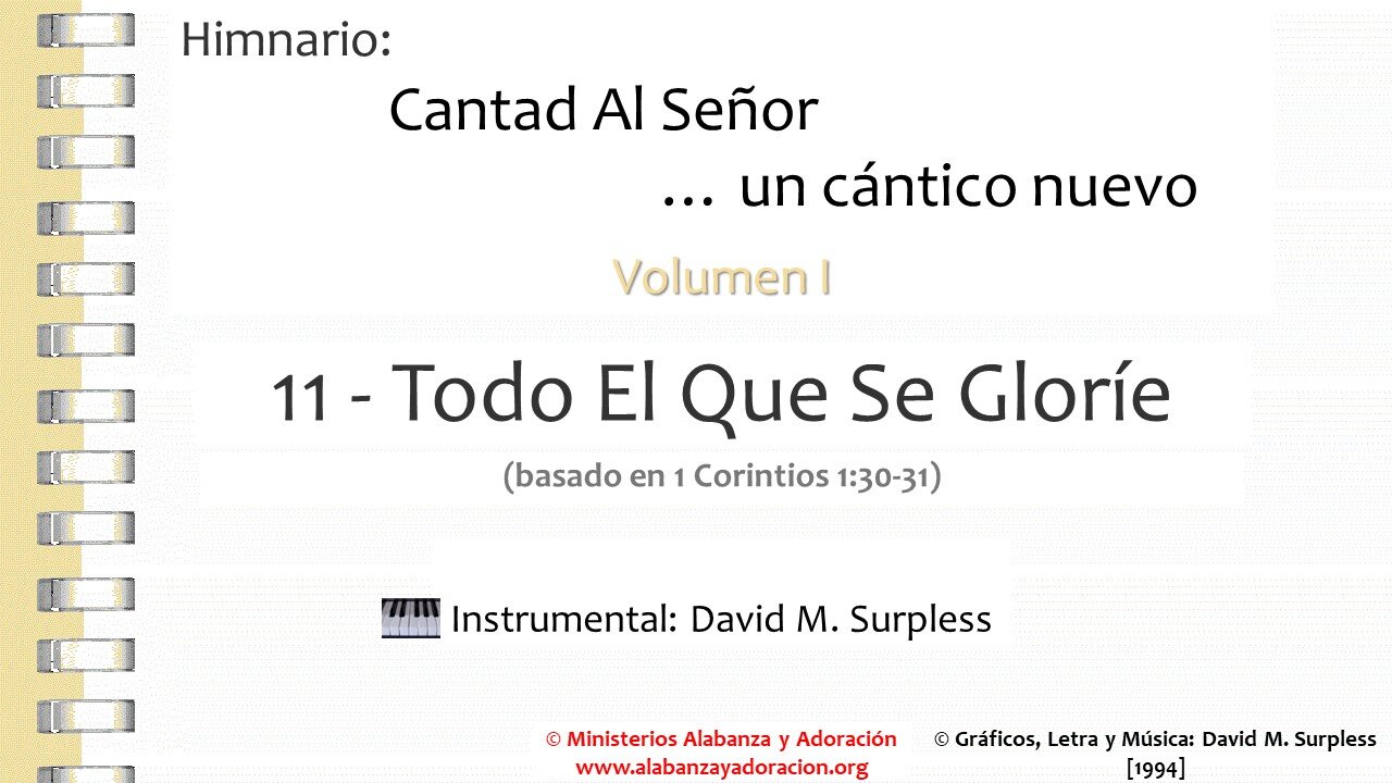 Himnario Cantad al Señor...un cántico nuevo | Vol. 1 | 11 Todo Lo Que Se Gloríe (Instrumental)