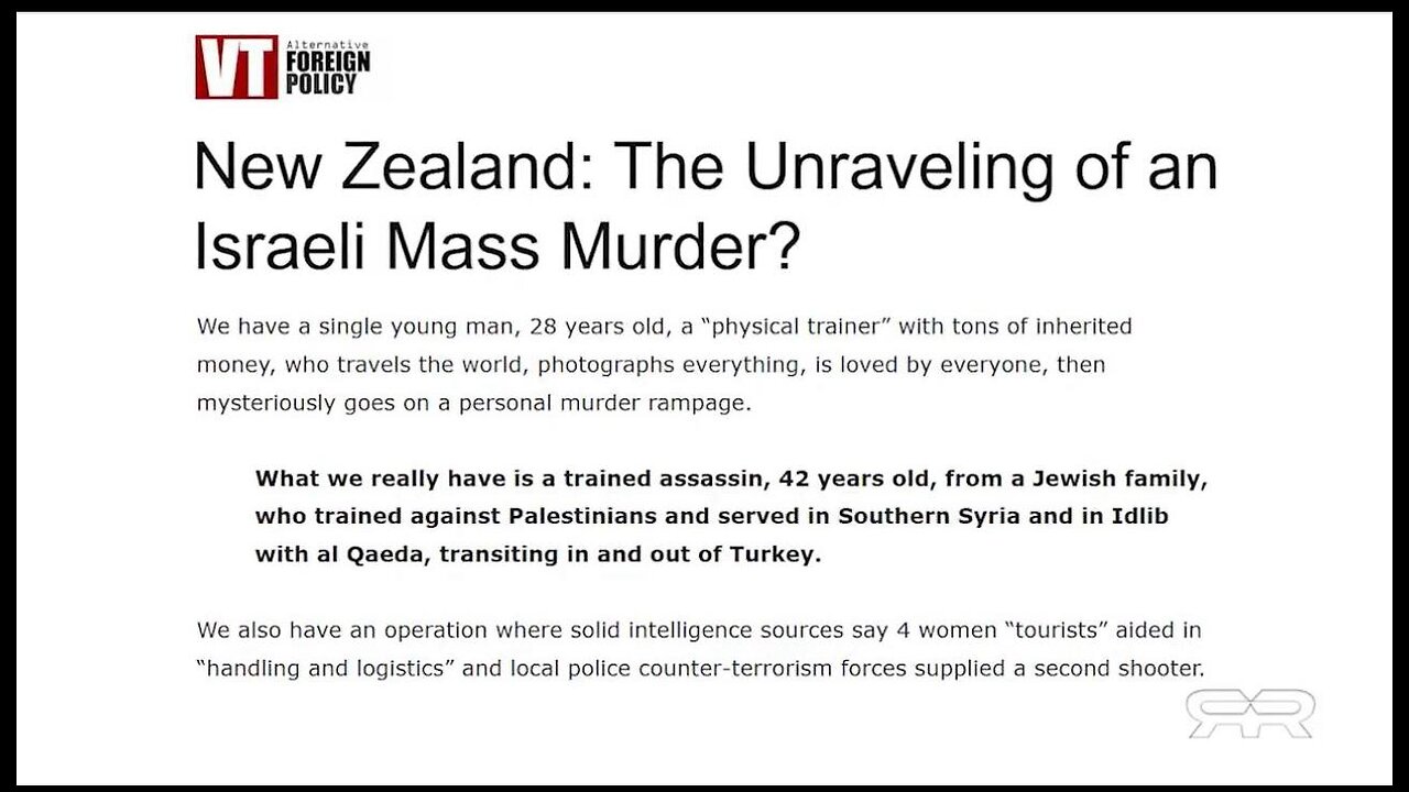 Forensic study finds Christchurch mosque shooting staged.