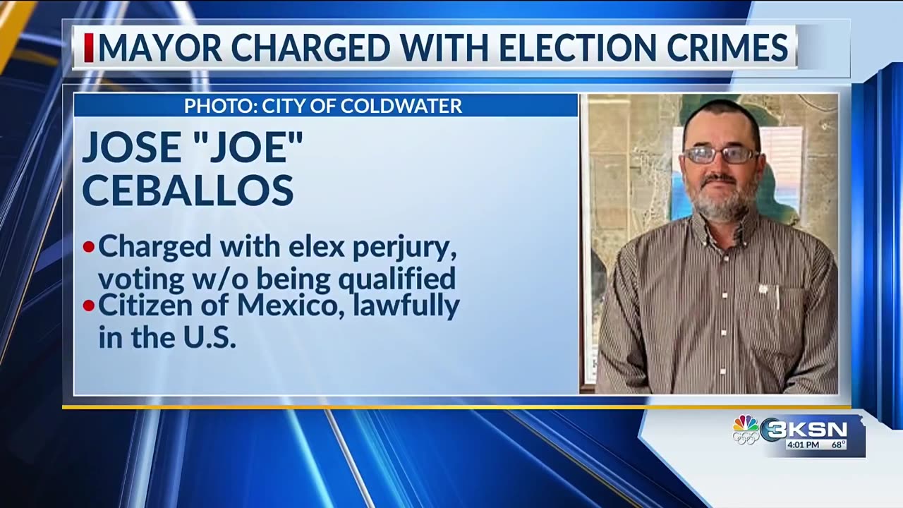 BREAKING - Mayor of Coldwater, Kansas, Jose Ceballos, has been revealed to be a foreign national ...