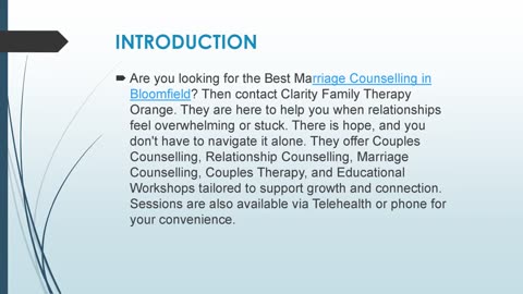 Best Marriage Counselling in Bloomfield