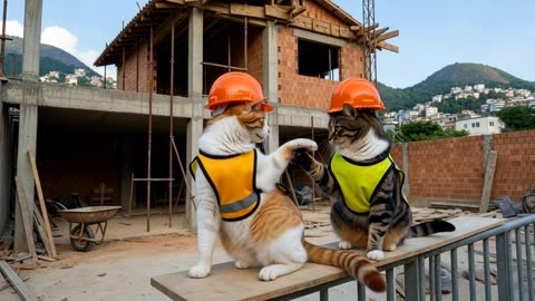 Funny Cats at Work 😂🐱 | This Went Totally Wrong!” “Cats Trying to Work on a Construction