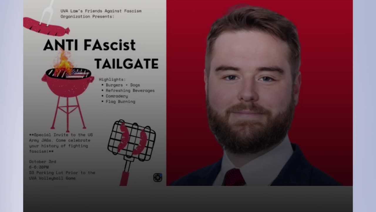 UVA scholarship recipient shares planned 'antifascist' flag-burning tailgate protesting Trump
