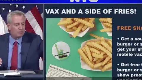 Eksperymentalna szczepionka i frytki gratis - Bill de Blasio