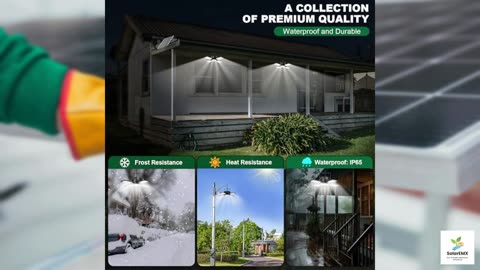 Solar Shed Light Outdoor Indoor Upgrade 1200LM 174LED 4 and 1 Heads Motion Sensor Pendant Light