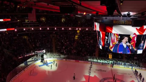 Loud boos at Madison Square Garden during the Canadian National Anthem ahead of Rangers-Leafs.