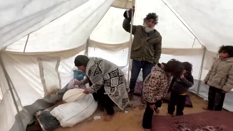 Strong winds batter tents as storm sweeps across Gaza