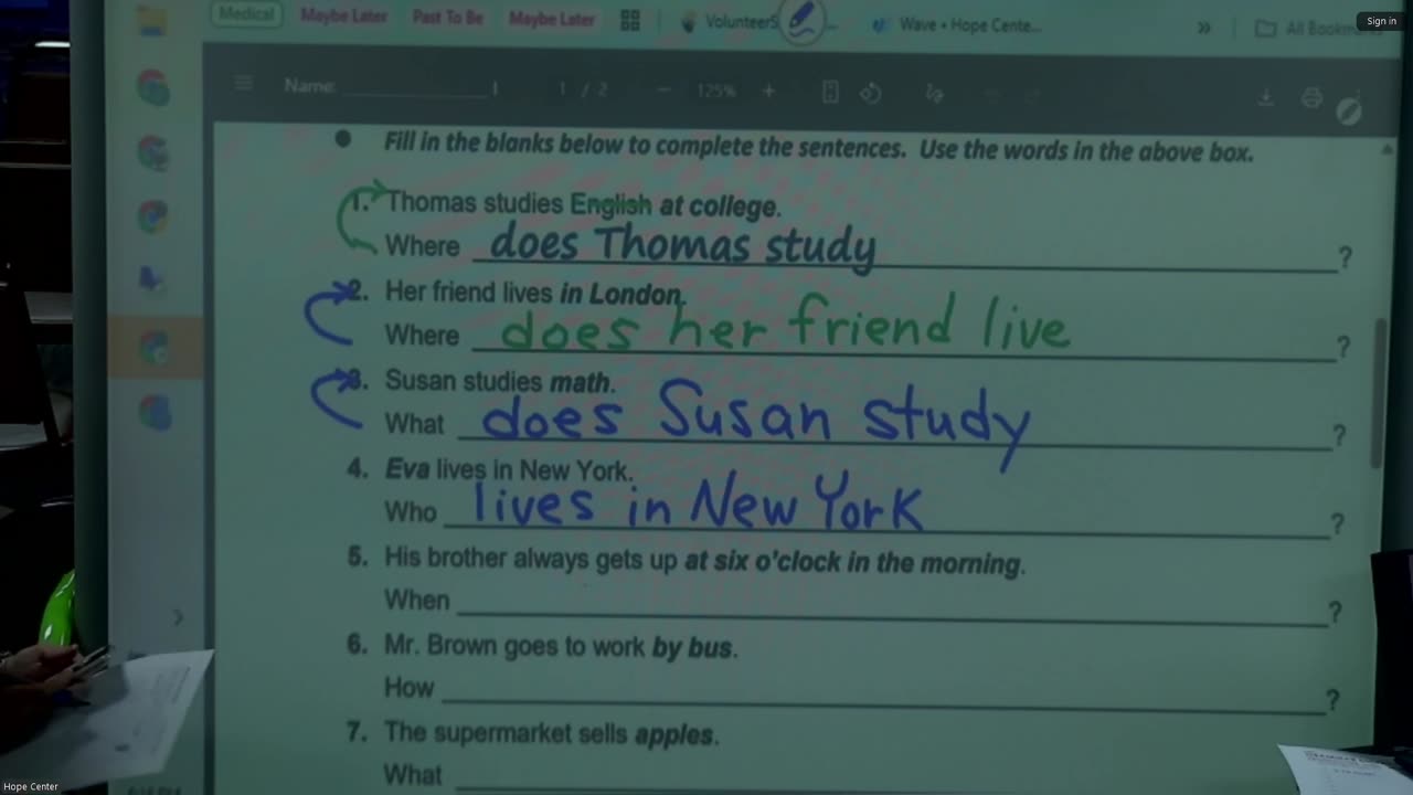 11.2.25 Present Simple Verbs Verbos presents simples