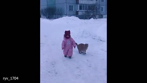 When Cat Is Being a Little Guard, Protecting Your Baby as They Grow