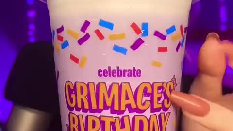 Trending: Trying the Grimace Shake ASMR 🧋😘 #shorts #shortsviral #shortsvideo #sh