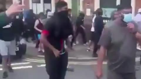 Muslims with knives looking for British Patriots