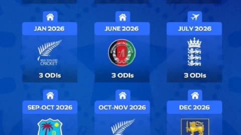 ODI Schedule of Team India till World Cup-2027. Kindly block the dates for blockbuster entertainment