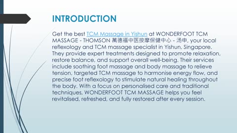 Get the best TCM Massage in Yishun