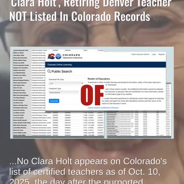 Fact Check: BBC Photo Of UK Teacher Pasted Onto 'Clara Holt' Post, NOT Listed In Records Denver