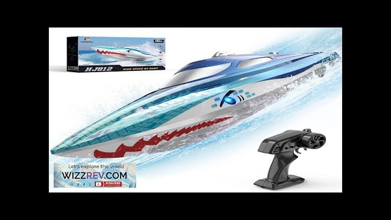 DEERC Full Proportional Remote Control Boat with LED Lights Shark Graffiti 20+ Review