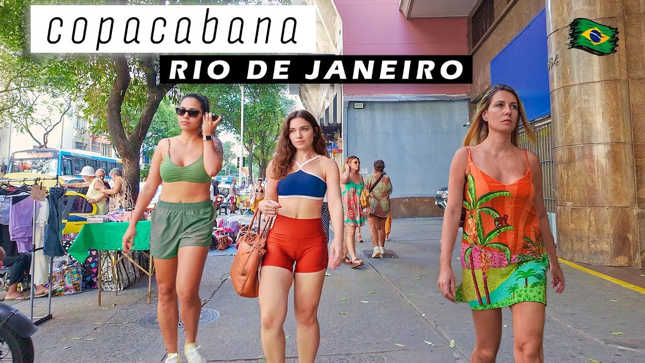 Walking on the Commercial Street of Copacabana — Rio de Janeiro, Brazil 🇧🇷 【 4K UHD 】