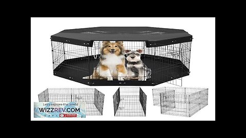 Dog Playpen 8 Panels Foldable Metal Dog Exercise Pen with Pad Cover Review