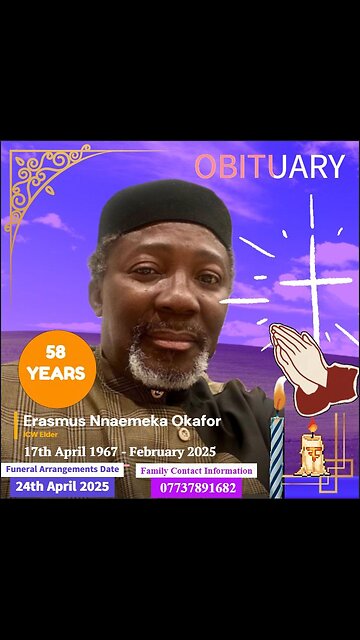 Mr Erasmus Nnaemeka Okafor's obituary announcement