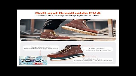 Steel Toe Work Boots US Size 10.5 Waterproof Moc Toe for Men Review