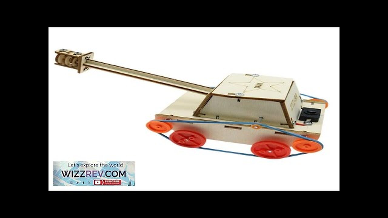 DIY Electric Tank Wooden Puzzle Model Primary School Student STEAM Science Physics Review