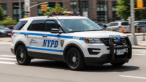 NYPD Ford SUV Police Car Driving On the Road